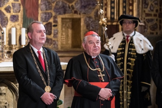 Rektor UK Tomáš Zima a Dominik kardinál Duka